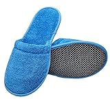 Arus Women's Organic Turkish Terry Cotton Classic Spa Bath Slippers Size 5-7.5, Azul