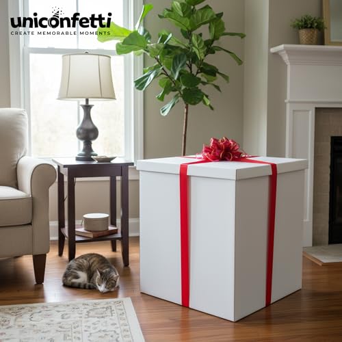 Extra große Geschenkbox, 71 x 71 x 71 cm, groß, Jumbo-Geschenkboxen mit Deckel, für große Geschenke, Geburtstagsüberraschung, besondere Anlässe, einzigartige Feiern, nicht für schwere Lagerung
