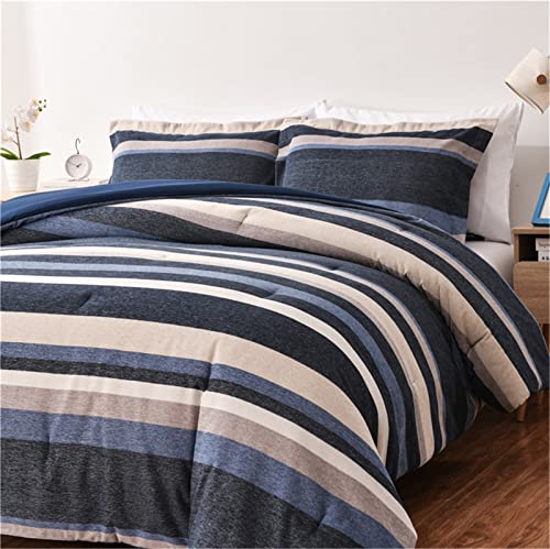 Sunshine Nicole Chenille Jacquard Comforter Set, Jacquard Fabric Face And Brushed Solid Microfiber Reverse, With Light Weight Soft Poly Fill, 3 Pieces Blue, King #TOP2