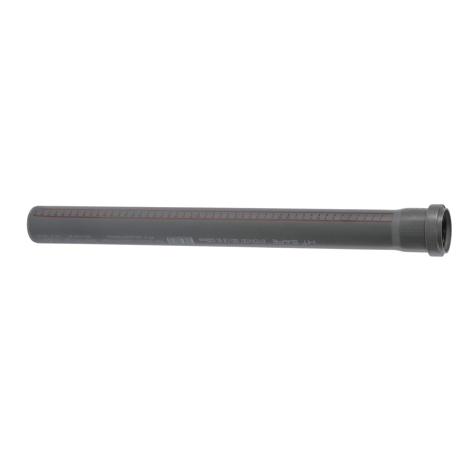 Ostendorf HTsafe HT-Rohr Mit Muffe – DN 50 Mm X 1000 Mm, Grau, Schwer Entflammbar B1, Schalldämmend