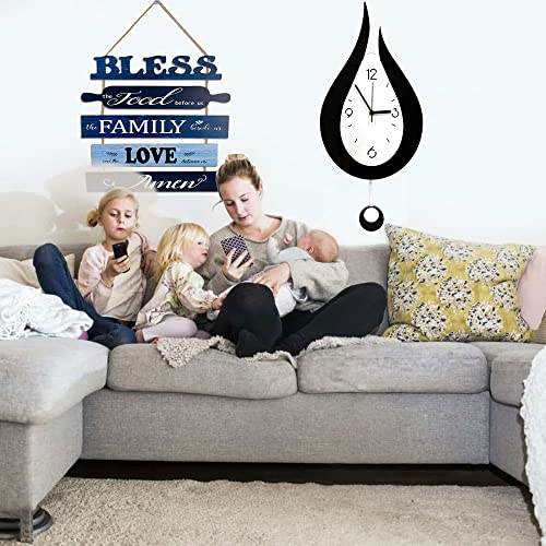 Bluond Wall Clock Battery Operated Silent Non-Ticking Wall Clocks,20.4 Inch Water Droplet Design Acrylic Swing Wall Clock For Indoor Kitchen Office Decorative #TOP2