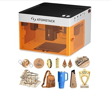 ATOMSTACK P1 5W Laser Engraver, Laser Cutter, Unibody Laser Engraving Machine, 10000 mm/min, 5000mW Diode for Beginners DIY, Wood, Leather, Acrylic, Metal, Class 1 Safe | desktop laser engraver best for beginners wood portable machine mini wifi atomstack app and cups stone diode engraving