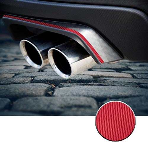 Optix Rear Bumper Exhaust Pinstripe Vinyl Decal Overlay Wrap Trim Inserts Sticker Compatible with and Fits WRX STi 2015 2016 2017 2018 2019 2020 - Carbon Fiber Red