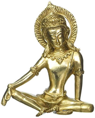 Statue Indra Dev en laiton massif avec finitions ciselées main - 2