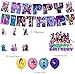 K Pop Demon Hunters Birthday Decorations, Happy Birthday Banner, 16 Balloons, 12 Cake Toppers, a cake topper, k pop demon hunters party decorations