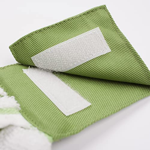 Image of Ritz Premium 100% Cotton Solid and Multi Check Kitchen Tie Towel, Absorbent, Super Soft, and Fast Drying Hang Towel, Set of Two, Cactus Green