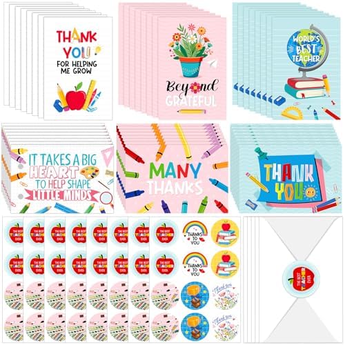 Amazon.com: 24 Sets Teacher Appreciation Cards with Envelopes and ...
