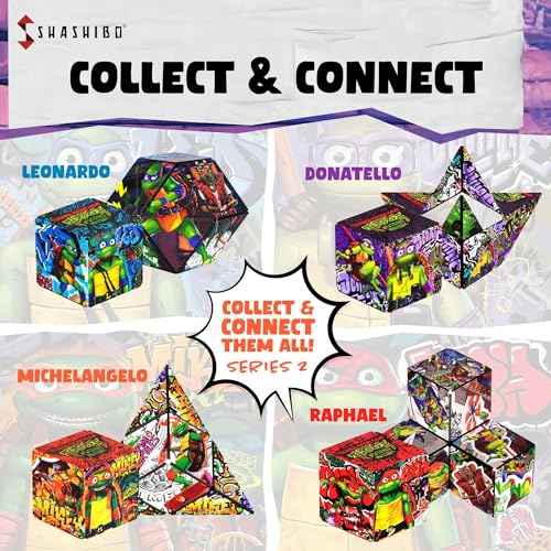 Image of Shashibo Teenage Mutant Ninja Turtles Magnetic Puzzle Cube, Fidget Toy | 100+ Possible Shapes, Stress Relief Fidget Toy For Adults & Kids, Fun Shape Shifting Puzzle Box For All Ages