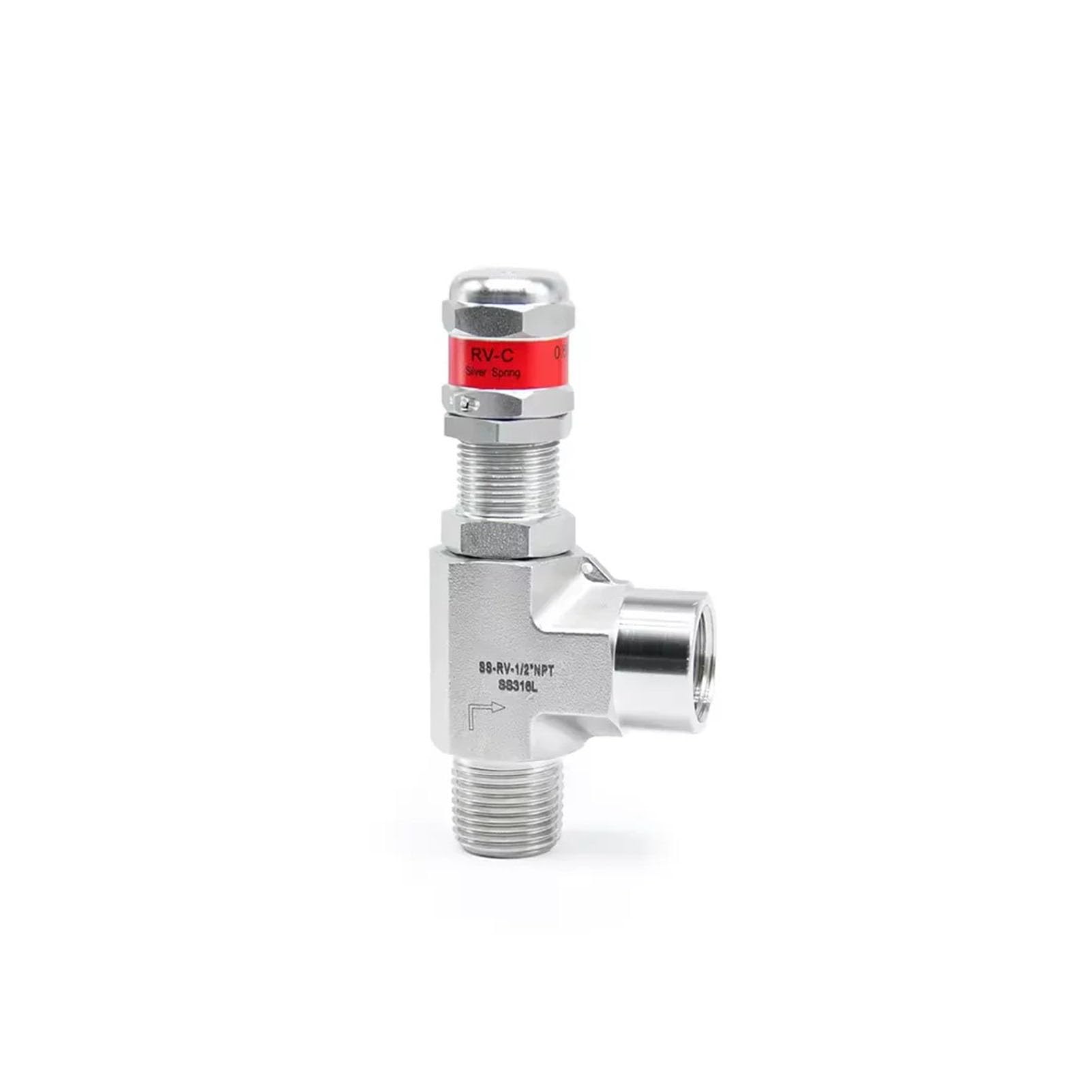 Électrovanne soupape de sécurité coudée 1/4" NPT en acier inoxydable pour régulation de fluide