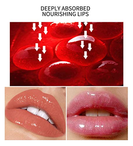 Maepeor Glitter Glossy Plumping Lipgloss Moisturizing Lip Plumper Shiny Jelly Lip Gloss Natural Liquid Lipstick For Women And Girls (Glitter Glossy, 02#Peachy Pink) #TOP4