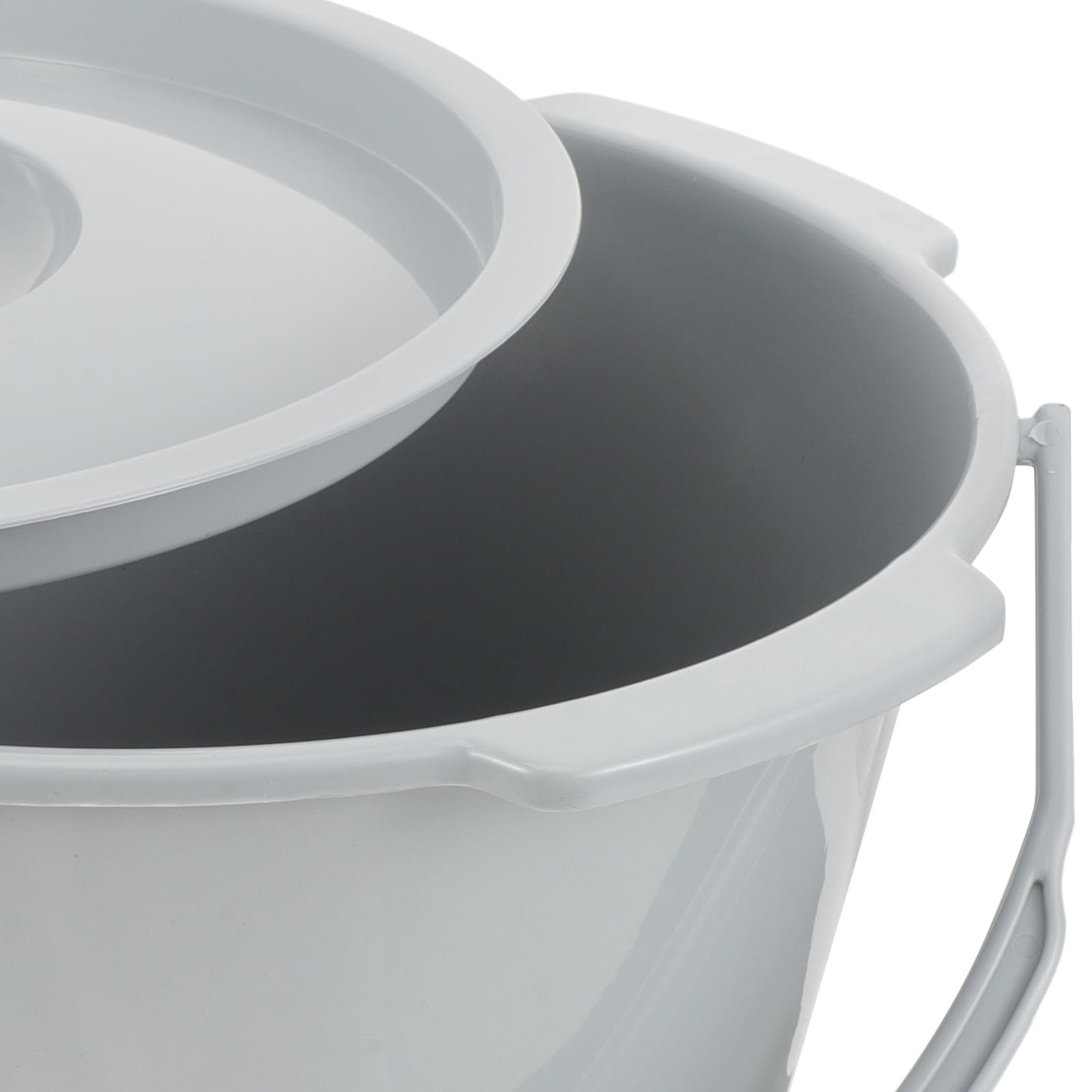 CLISPEED Secchio per Comoda Wc per Anziani in Plastica Leggera con Coperchio, Vasino Portatile con Base Piatta e Design Rotondo, per Uso Domestico e Ospedaliero