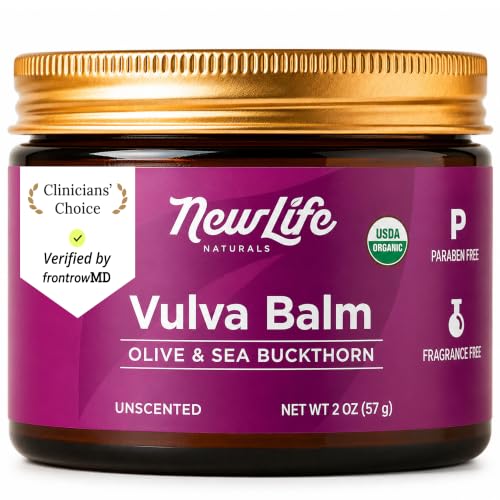 Image of NewLife Naturals Certified Organic Vulva Balm w /Sea Buckthorn- All Natural Vaginal Moisturizer for Dryness | All Natural Intimate Feminine Care - 2oz USA