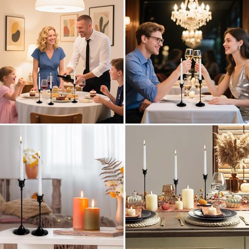 Tunyet Candlestick Holders, 6PCS Metal Taper Candle Holder, Black Candle Holders for Candlesticks, Candle Holder for Wedding Fireplace Mantel Housewarming Gift by Tunyet - Image 2