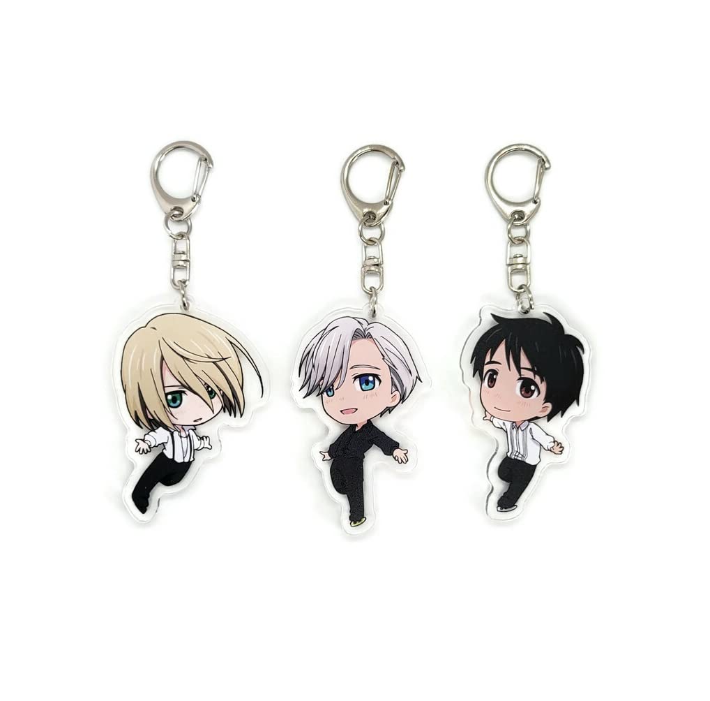 EBTY DREAMSInc. - Set of 3 Yuri On Ice Acrylic Keychain Yuuri Katsuki, Victor Nikiforov, Yuri Plisetsky v4