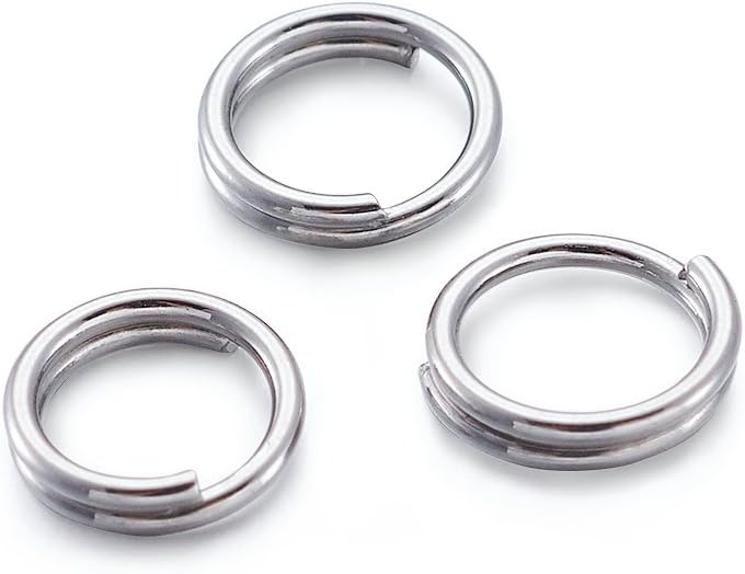 Pandahall 10g Double Loops Round Split Jump Rings Wire Connector for Keychains Charm 304 Stainless Steel Color 8x0.6mm