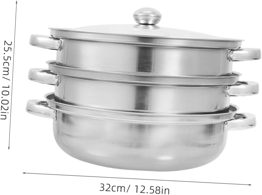 Alipis Stainless Steel Steaming Soup Pot Pot Steamer Basket Cooking Steamer for Kitchen