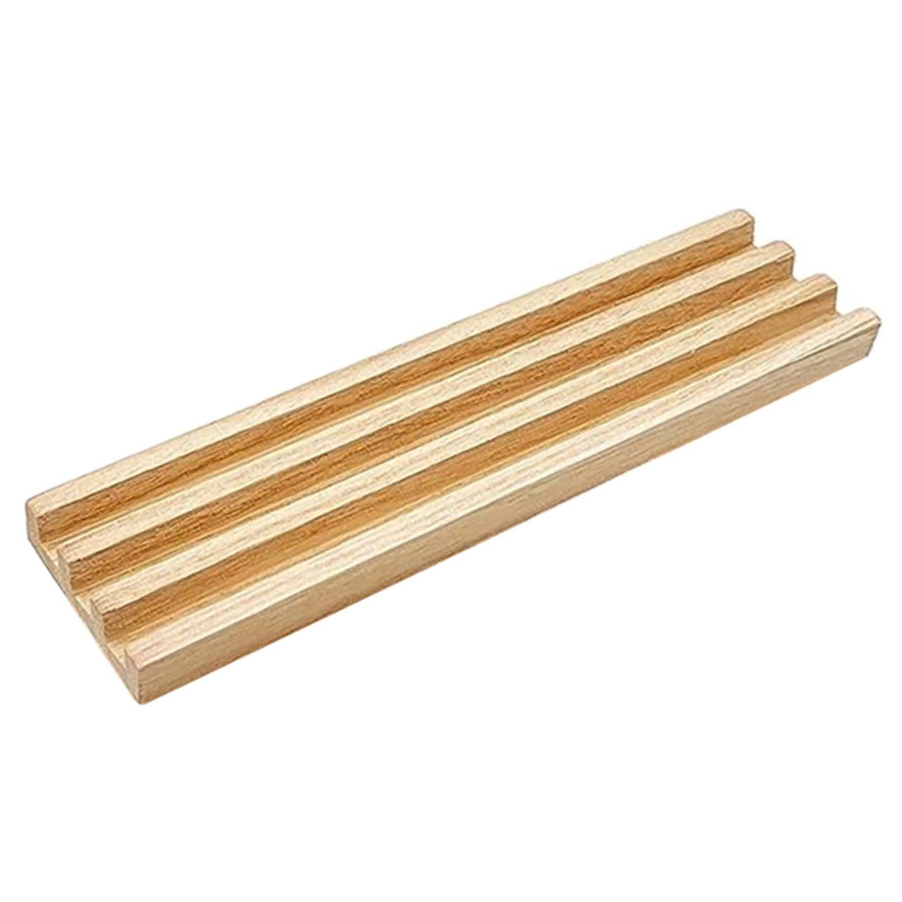 HONITANO Wooden Anti-Slip Domino Base Rack Stand for Dominoes Game Tiles Organizer Wood Tray for Tabletop Play and Storage