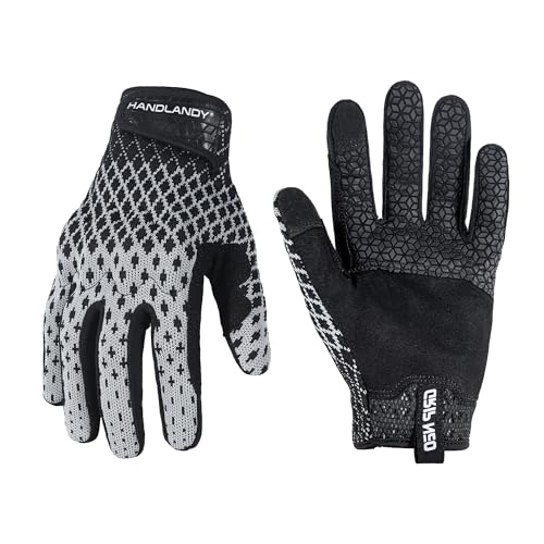 Image of HANDLANDY Baseball Batting Gloves for Adult Youth, Grip Breathable Softball Batting Gloves Fit Men Kids Boys Girls (Black-Adult, Adult XX-Large)
