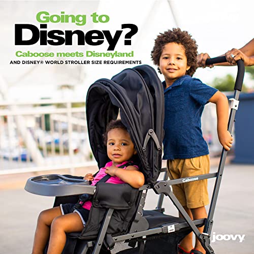 Joovy Caboose Sit And Stand Double Stroller With Rear Bench And Standing Platform, 3-Way Reclining Seats, Optional Rear Seat, And Universal Car Seat Adapter (Black) #TOP6