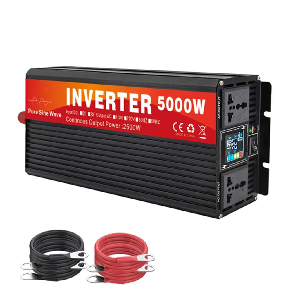 Convertisseur 12V 72V CC 110V 220V CA avec double prise CA et LCD