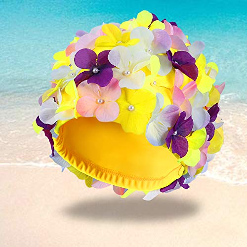 (Colorful) - WINOMO Fashionable Swim Cap Floral Petal Stylish Swimming Hat Bathing Caps Size L for W