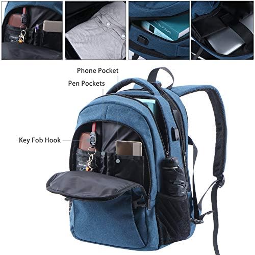 ANKUER Travel Laptop Backpack, Anti Theft Backpack with USB Charging Port, Fit 15.6 Inch Laptop Bookbag (Blue) 3 ANKUER Travel Laptop Backpack, Anti Theft Backpack with USB Charging Port, Fit 15.6 Inch Laptop Bookbag (Blue)