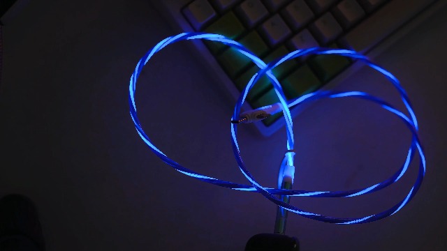 Image of 6-in-1 LED Blue Flowing Light Fast Charging Cable 1m, Soft PVC USB Cable with Super Fast Charging, High-Speed Data Sync & Energy-Saving Light Effect, Compatible with Nearly All Devices.