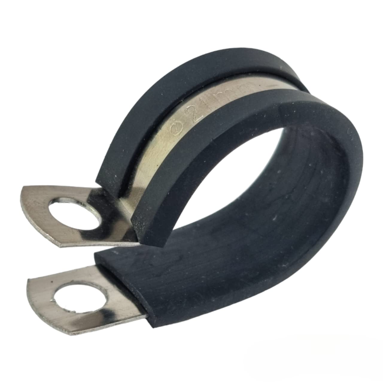 21mm Rubber Lined P Clips Stainless Steel Hose Pipe Clamp - Pack of 5
