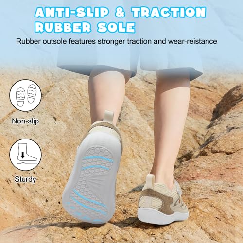Image of JOINFREE Toddler Sandals Kids Wide Girls Boys Aqua Athletic Sneakers Barefoot Beach Sandals Quicky-Dry Non-slip Outdoor Water Sports Hiking Sandals Summer Water Shoes for Pool River Swim
