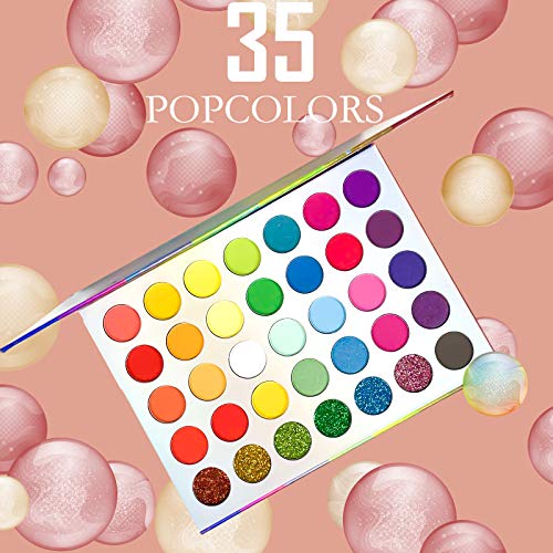 Jutoe Eyeshadow Palette,35 Colors High Pigmented Makeup Palette Matte And Shimmer Glitter Powder Eye Shadow Waterproof Long Lasting Eye Shadow Palette(Style 2) #TOP5