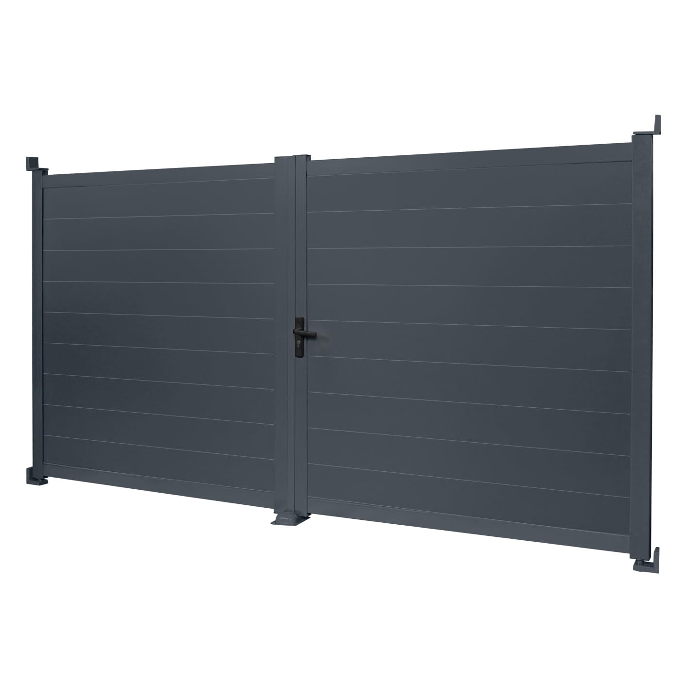 IDMarket - Portail battant 302x160 cm en aluminium gris anthracite