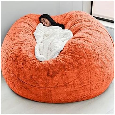 Giant Fluffy Fur Bean Bag Chair Cover - Soft, Comfortable Sofa Cover for Lazy Recliners & Cushions - Cozy Furniture Protector for Home Relaxation