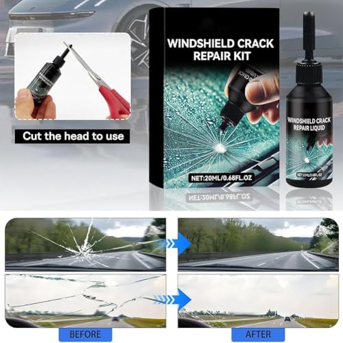 Image of SEAHELTON Car Windshield Crack Repair Kit, Glass Repair Liquid for Cracks for Fix Auto Windshield Glass Cracks, Car WindowGlass Repair Tool Set for Quick and Easy Auto Scratch Fix