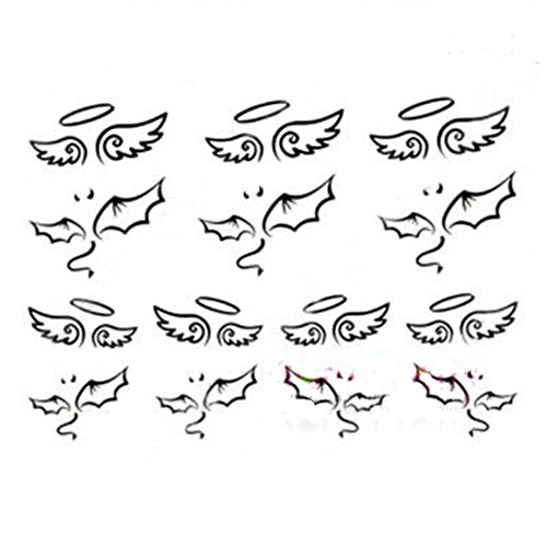 BORN PRETTY 1pc DIY Tattoo Decals Waterproof Wing Angel Hand Neck stickers