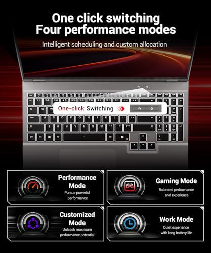 Image of Gaming Laptop RTX 5060, 2560x1600 16in 240Hz 2.5K QHD+, AMD Ryzen 7 H 255 Processor (8C /16T, 4.9GHz), 8GB GDDR7 VRAM, 16GB DDR5 512GB SSD (96GB RAM Expandable), Backlit Keyboard, Metal Design