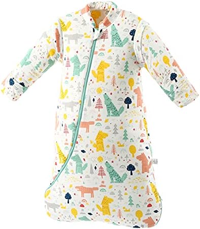 Baby Winter Sleeping Bag Kids Sleeping Bag 3.5 Tog Organic Cotton Sleeping Bag Various Sizes from Birth to 4 Years Old (M:Baby Height 75-90cm/7-18months, Animal World)