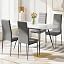 White Marble Effect Table + Set of 4 Grey Pu High Back Chairs