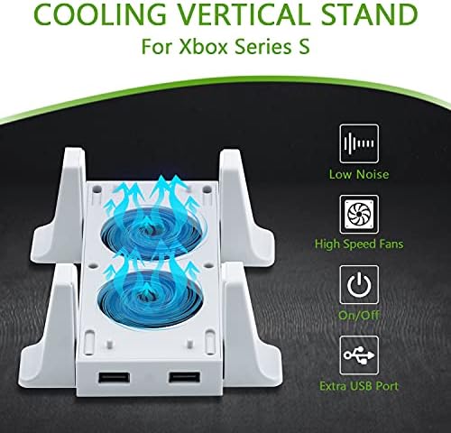 Mcbazel Vertical Stand Cooling Fan for Xbox Series S Cooling Stand with Led Indicator/ Two USB Ports( Only for Xbox Series S)