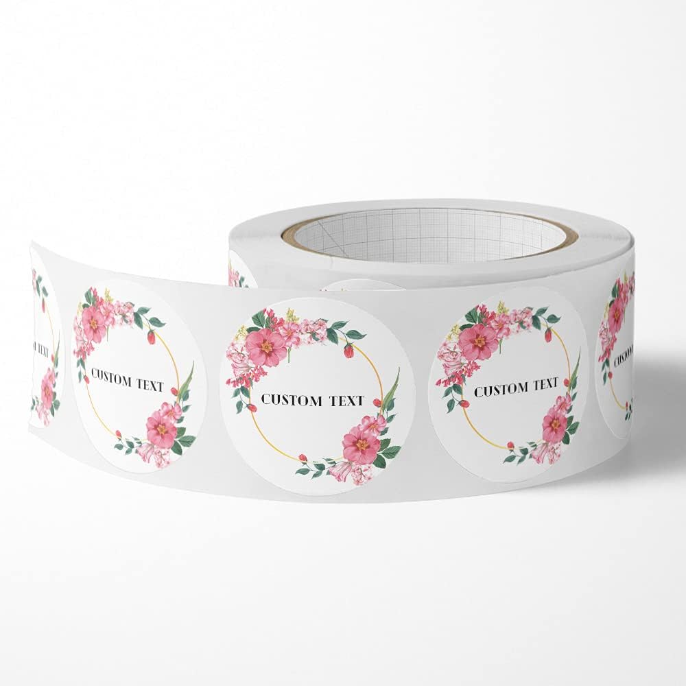 150 Labels on Roll, Custom Stickers, Roll BOPP Labels, Custom Text, Image, Logo Sticker for Business, Party, Wedding and Baby Shower Gloss/Matte Finish (6)