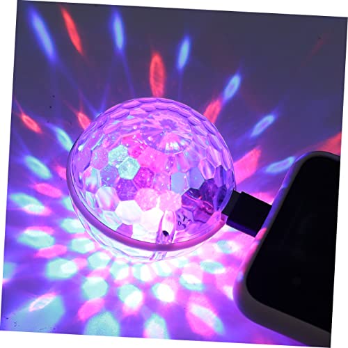 BAZEITFLOW Luz Led De Discoteca Usb Bola Giratoria Multicolor, Lámpara De Escenario Portátil Activada Por Voz Para Fiesta, Karaoke y Club, Mini Luz De Dj Para Ambiente Decorativo