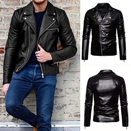 Zip Up Hoodie Men, With Designs Jacket Men Party Long Sleeve Winter Open Front Solid Jacket Faux Leather Lapel Slim Windproof Zip Up Jacket Men Black16 #TOP1