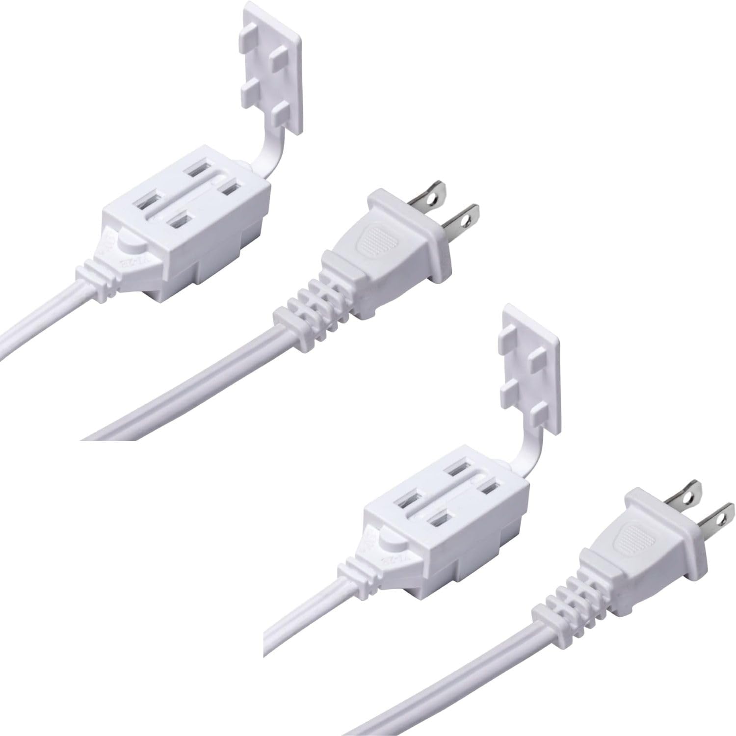 Newhouse Electric 3-Foot 2-Prong Indoor Outlet Extension Cord with Tamper Guard CTCORD3FT-WH, Slim Indoor Extension Cord and Cube Tap for Home Essentials, Apartments, and Home Improvement Projects
