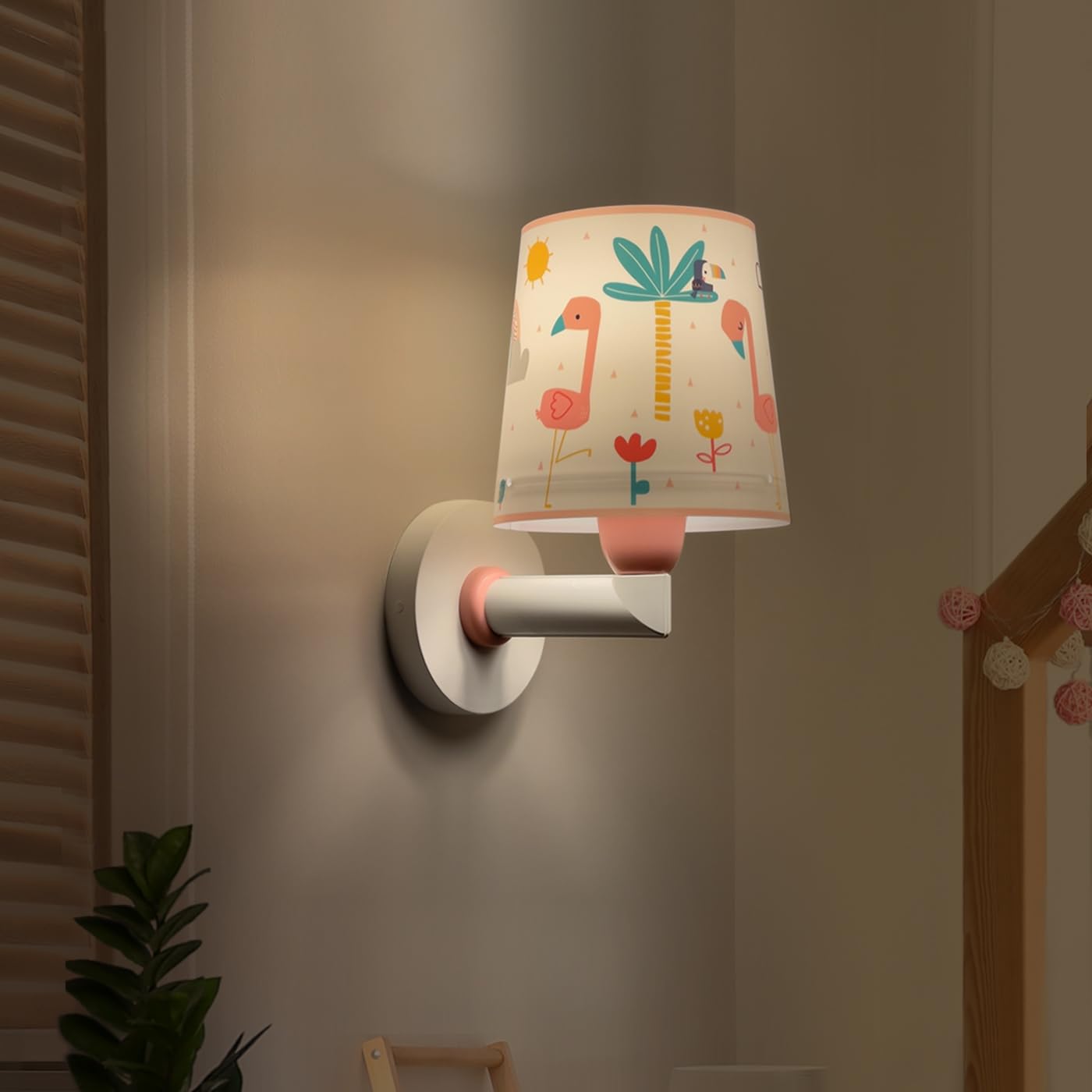 Dalber Aplique Infantil De Pared Flamingo Flamenco Animales Arcoiris Rosa, 82469, E27