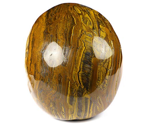 Skullis 5.0" Tiger Iron Eye Crystal Skull, Hand Carved Gemstone Fine Art Sculpture, Reiki Healing Stone Statue. #TOP3