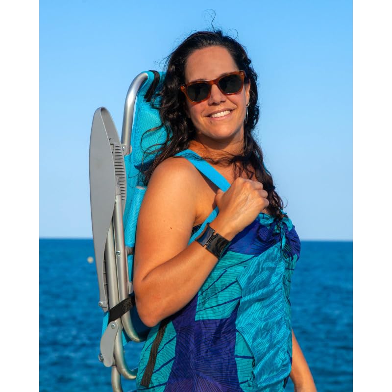SUN & SURF Pack x2 Sillas Plegables y Reclinables 5 Posiciones con Cojín y Asas Tipo Mochila - Ligera, Estructura Muy Estable, de Aluminio con Almohada Ajustable para Máximo Confort