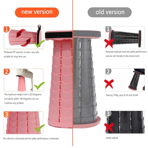 image for ALEVMOOM Upgraded Collapsible Stool Folding Stools for Adults with Cus