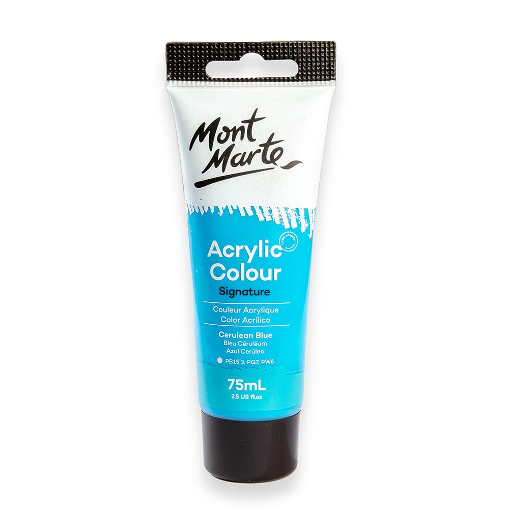 Mont Marte Cerulean Blue Acrylic Paint - 75ml -1