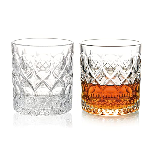 Old Fashioned Whiskey Glasses, Lead-Free Crystal Clear Glass,Boutique Packaging，10-Ounce,Set Of 2 #TOP4