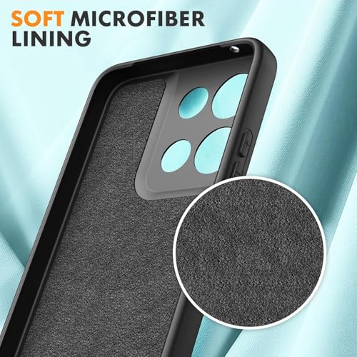 Image of DIZORO Microfiber Candy Case for Motorola Edge 60 Pro 5G Smooth Touch Cushion Liquid Soft Silicone Gel Rubber Phone Cases Non-Slip Full Body Protective Shockproof Back Cover - Black