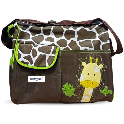 Image of Bumtum Baby Diaper Bag For Mothers | Spacious Waterproof Backpack With Multiple Pockets To Easily Organise Baby Essentials, Various Sized Pockets (Giraffe Yellow)